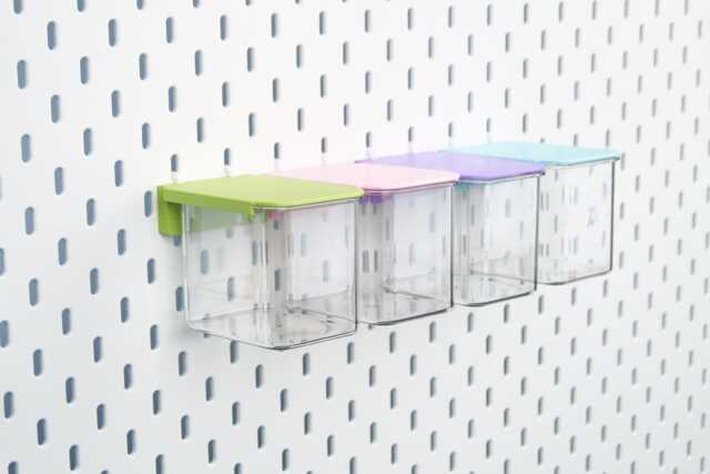Clear Storage Drawer Box For Ikea Skadis Pegboard - Multi Color Cap Keyboard & Switch - image 1
