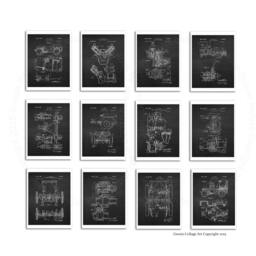 Willys Jeep Patents Art Prints, Vintage Chalkboard Style, Set Of 12 - thumbnail 2