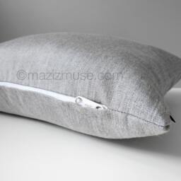 Silver Grey Sunbrella?? Outdoor Pillow Cover, Granite Gray Cushions For Garden Patio & Pool Seating - thumbnail 2