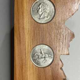 Delaware Handmade State Quarter Clock With Inlaid Quarters. Choice Of Wood. Customizable - thumbnail 4