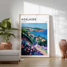 Adelaide Australia Travel Poster South Cityscape Wall Art - thumbnail 2