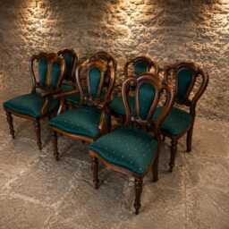 Victorian Mahogany Balloon Back Dining Chairs Set - 6 Side, 2 Carver Armchairs - thumbnail 2