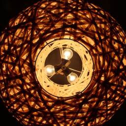 Handwoven Bamboo Pendant Light Oval Ceiling Lighting Fixture - thumbnail 2