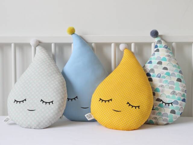 Cute Raindrop Cushion For Nursery Decor, Baby Shower Gift Idea Dreamy Pillow Newborn Infant Boy Girl Gender Neutral Kids Sky Bed Teepee - image 1