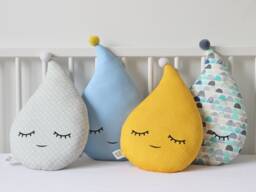 Cute Raindrop Cushion For Nursery Decor, Baby Shower Gift Idea Dreamy Pillow Newborn Infant Boy Girl Gender Neutral Kids Sky Bed Teepee - thumbnail 1