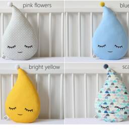 Cute Raindrop Cushion For Nursery Decor, Baby Shower Gift Idea Dreamy Pillow Newborn Infant Boy Girl Gender Neutral Kids Sky Bed Teepee - thumbnail 4