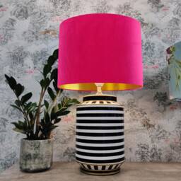 Cerise Pink Velvet Lampshade With Gold Lining, Large Plain Ceiling Lightshade - thumbnail 3