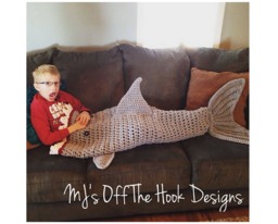 Crochet Pattern Shark Blanket - PDF Digital Download Bulky & Quick Crochet Pattern By Mj's Off The Hook Designs - thumbnail 1