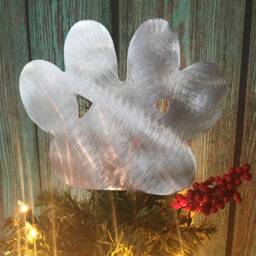 Paw Print Tree Topper, Dog, Christmas, Holiday Decoration, Aluminum, Metal, Art, Unique Gift Idea, Dog Lovers - thumbnail 3