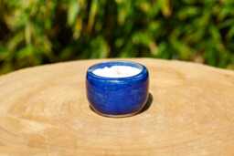 Blue Ceramic Christmas Tea Candle. Ceramic Soy Wax Tea Scented Candle. Handmade Pottery