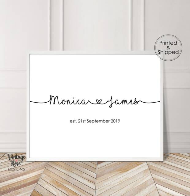 Engagement Gift, Couples Wedding Print Print, Love Sign, Personalised Custom Names, New Home Decor - image 1