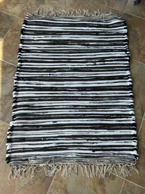 "Black Rug, Black & White 34"" L X 24 1/2" - image 1