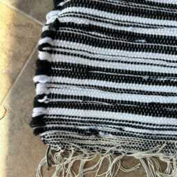 "Black Rug, Black & White 34"" L X 24 1/2" - thumbnail 2