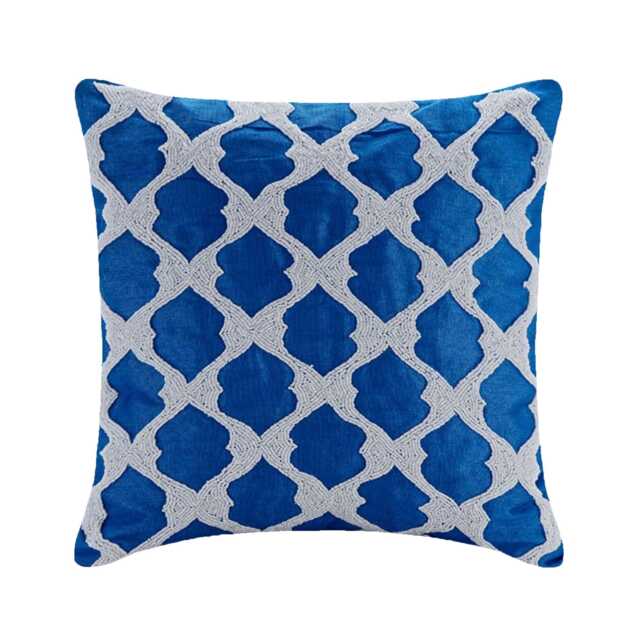 "Designer Lattice, Trellis Royal Blue Bed Pillow 24""x24""/26""x26" - image 1