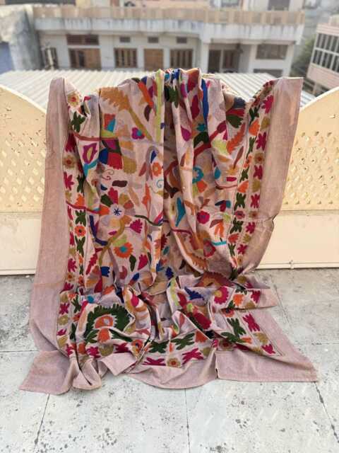Artisan Suzani Quilt - Hand-Embroidered Cotton, Colorful Ethnic Patterns, Bohemian Bedding Or Throw - image 1