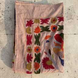Artisan Suzani Quilt - Hand-Embroidered Cotton, Colorful Ethnic Patterns, Bohemian Bedding Or Throw - thumbnail 4
