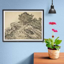 Vincent Van Gogh Art Reproduction Posters - Poster Printing Wall Print For Home Office Decor The Rock Of Montmajour With Pine Trees - thumbnail 3