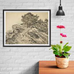 Vincent Van Gogh Art Reproduction Posters - Poster Printing Wall Print For Home Office Decor The Rock Of Montmajour With Pine Trees - thumbnail 2