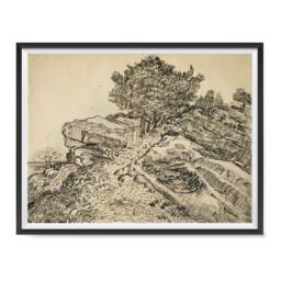 Vincent Van Gogh Art Reproduction Posters - Poster Printing Wall Print For Home Office Decor The Rock Of Montmajour With Pine Trees - thumbnail 1