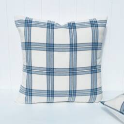 Laura Ashley Seaspray Check Cushion Cover Handmade in Dalby Fabric - thumbnail 2