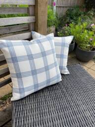 Laura Ashley Seaspray Check Cushion Cover Handmade in Dalby Fabric - thumbnail 1