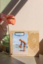 Hibiscus Flower Wood Picture Frame [Tropical Photo Frame, Family Wedding Anniversary, Gifts For Her]