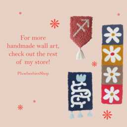 Punch Needle Wall Art, Hanging, Home D??cor, Handmade Tapestry, Daisy Pattern - Lilac - thumbnail 4