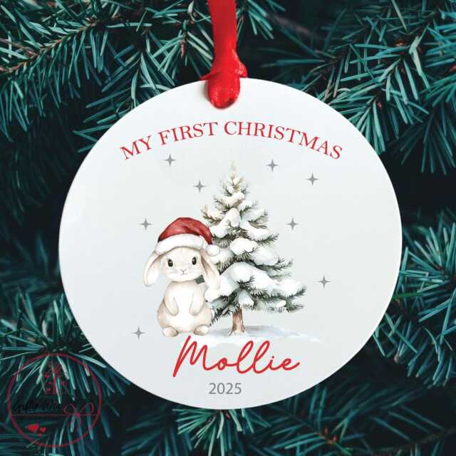 My First Christmas Bauble/Tree Decoration - Gift Personalised Tree New Baby 1st - image 1