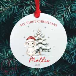 My First Christmas Bauble/Tree Decoration - Gift Personalised Tree New Baby 1st - thumbnail 1