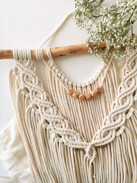 Handwoven Macrame Wall Hanging Boho Home Decor - image 1