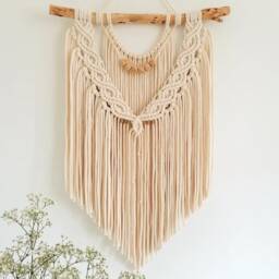 Handwoven Macrame Wall Hanging Boho Home Decor - thumbnail 3