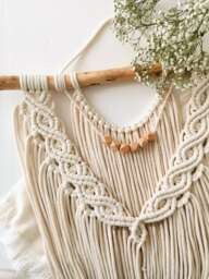Handwoven Macrame Wall Hanging Boho Home Decor - thumbnail 1