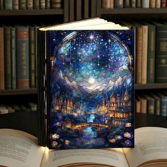 Velaris Book Lamp, City Of Starlight Night Light, A Court Thorns & Roses By Sarah J Maas, Fantasy Folding Reading Lamp - image 1