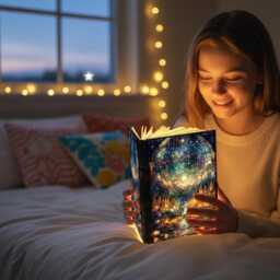 Velaris Book Lamp, City Of Starlight Night Light, A Court Thorns & Roses By Sarah J Maas, Fantasy Folding Reading Lamp - thumbnail 2