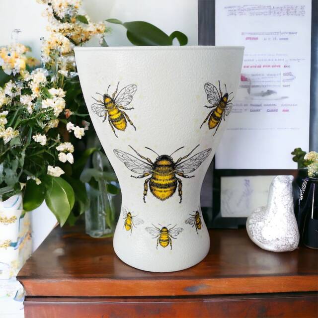 Bumblebee Bouquet Style Glass Flower Vase, Bee Home Decor, Themed Gifts, Lovers - image 1