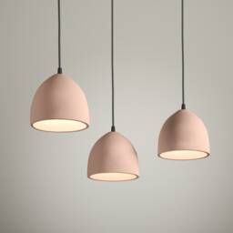 Modern Ceramic Pendant Light, Sculptural Dome Chandelier, Clean Lines - Plug In, Naaya Mini Dome - thumbnail 4
