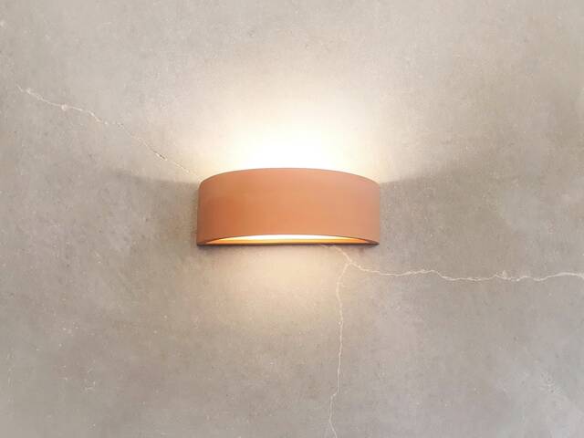Handmade Terracotta Wall Sconce Arch Shape Ceramic Light Fixture - image 1