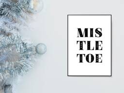 Mistletoe - Christmas Festive Fall Holidays - Wall Print Gift Bespoke Poster A5 A4 A3 Framed - thumbnail 1