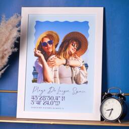 Personalised Travel Photo Location Print, Custom Vacation Coordinates Wall Art, Bespoke Memory Picture, Adventure Print - thumbnail 1