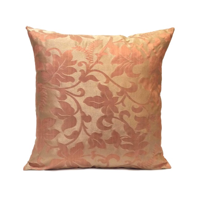 Beige & Salmon Pink Pillow, Throw Pillow Cover, Decorative Cushion Pillowcase, Accent Floral Polyester - image 1
