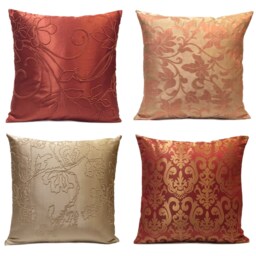 Beige & Salmon Pink Pillow, Throw Pillow Cover, Decorative Cushion Pillowcase, Accent Floral Polyester - thumbnail 3
