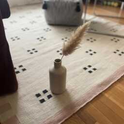 Handmade Scandinavian Kilim Runner Rug - Geometric Wool Flatweave, Brown & Beige Decor - thumbnail 2