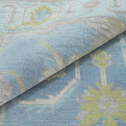 Handwoven Wool Oushak Rug, Light Blue Green Ivory, Custom Area Rug Ar_3671 - thumbnail 2