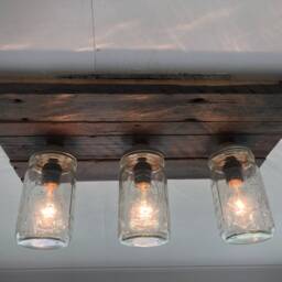 The Amigos Mason Jar Rustic Country Barnwood Light Chandelier - thumbnail 2