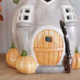 Ceramic Pumpkin House Tea Light Holder, Autumn Decor, Candle Ornament, Decoration - thumbnail 2