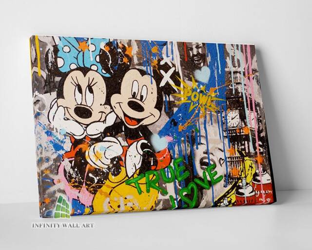 Graffiti Love Canvas Art Wall Print Picture Banksy Style Framed Home Decor -D323 - image 1