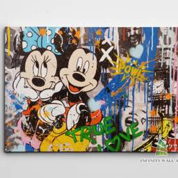 Graffiti Love Canvas Art Wall Print Picture Banksy Style Framed Home Decor -D323 - thumbnail 2