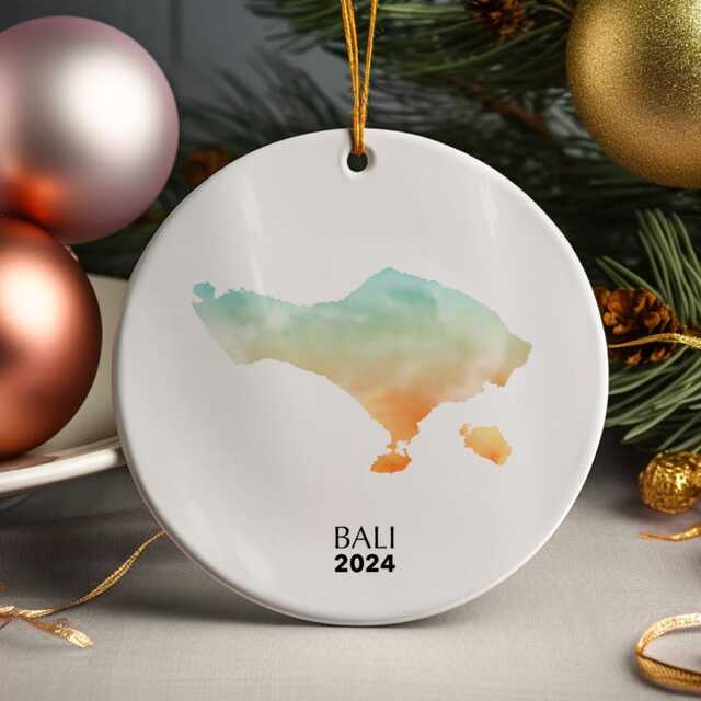 Bali Personalised Christmas Tree Ornament Decoration Gift Present Xmas Bauble Festive Decor Holiday Custom - image 1