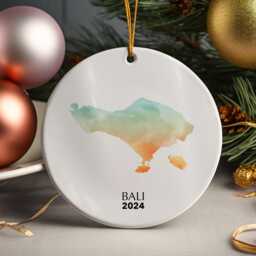 Bali Personalised Christmas Tree Ornament Decoration Gift Present Xmas Bauble Festive Decor Holiday Custom - thumbnail 1