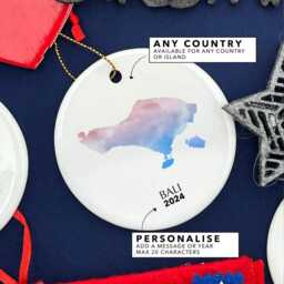 Bali Personalised Christmas Tree Ornament Decoration Gift Present Xmas Bauble Festive Decor Holiday Custom - thumbnail 2